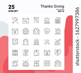 25 Thanks Giving Icon Set. 100% Editable EPS 10 Files. Business Logo Concept Ideas Line icon design