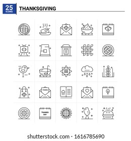 25 Thanksgiving icon set. vector background