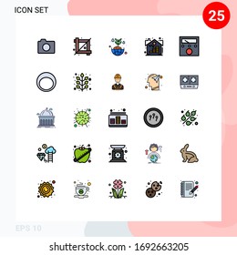 25 Thematic Vector Filled line Flat Colors and Editable Symbols of ampere; real; environmental protection; property; global Editable Vector Design Elements