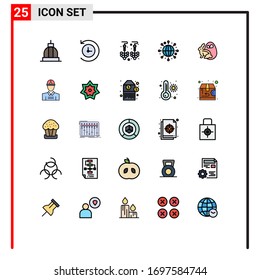 25 Thematic Vector Filled line Flat Colors and Editable Symbols of rabbit; drop; egg; globe Editable Vector Design Elements