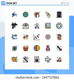 25 Thematic Vector Filled line Flat Colors and Editable Symbols of game; activities; love; gesture; hand Editable Vector Design Elements