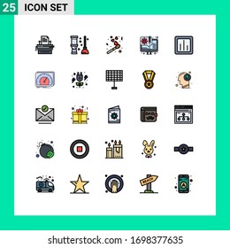 25 Thematic Vector Filled line Flat Colors and Editable Symbols of analytics; web; room; development; valentine fire Editable Vector Design Elements