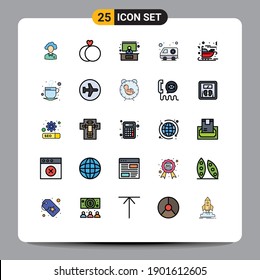 25 Thematic Vector Filled line Flat Colors and Editable Symbols of carriage; hospital; rings; car; seminar Editable Vector Design Elements