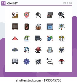 25 Thematic Vector Filled line Flat Colors and Editable Symbols of debit; card; transfer; direct payment; flipper Editable Vector Design Elements