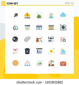 25 colores planos vectoriales temáticos y símbolos meteorológicos editables; nube; canada; enfermero; elementos de diseño de vectores editables para hospitales
