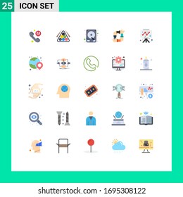 25 Colores planos vectoriales temáticos y símbolos editables del equipo; manos; jugar; colaboración; elementos de diseño de vectores editables de trabajo en equipo