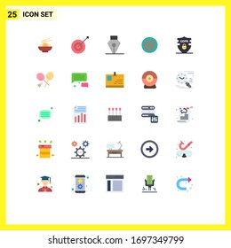 25 Thematic Vector Flat Colors and Editable Symbols of gdpr; link; ink; connection; chain Editable Vector Design Elements