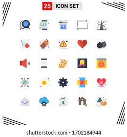 25 Thematic Vector Flat Colors and Editable Symbols of tree; autumn; error; repeat; arrow Editable Vector Design Elements