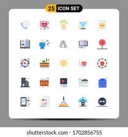 25 Thematic Vector Flat Colors and Editable Symbols of file; delete; gestures; value; diamond Editable Vector Design Elements