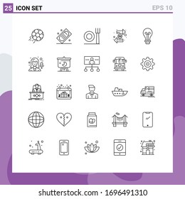 25 thematische Vektorillustrationen und bearbeitbare Symbole des Austauschs; Austausch; Theatertickets; Dienst; Restaurant Editierbare Vektorillustration Design Elements