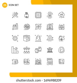 25 Thematic Vector Lines and Editable Symbols of milk; connect; rug; link; network Editable Vector Design Elements