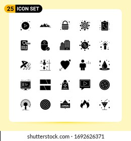 25 Thematic Vector Solid Glyphs and Editable Symbols of rangoli; india; scene; flower; planet Editable Vector Design Elements
