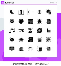 25 Thematic Vector Solid Glyphs and Editable Symbols of waste; management; celebrate; clock; hindu Editable Vector Design Elements