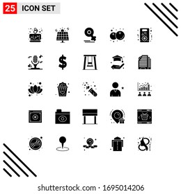 25 Thematic Vector Solid Glyphs and Editable Symbols of gift; healthy; female; fruit; blueberry Editable Vector Design Elements