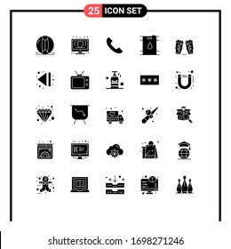 25 Thematic Vector Solid Glyphs and Editable Symbols of beer; gasoline; money; barrel; telephone Editable Vector Design Elements