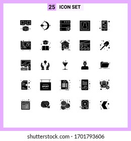 25 Thematic Vector Solid Glyphs and Editable Symbols of share mobile; share; database; portrait; photographer Editable Vector Design Elements