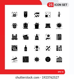 25 Thematic Vector Solid Glyphs and Editable Symbols of creative; resize; three; full; seed Editable Vector Design Elements