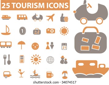 25 tourism icons. vector
