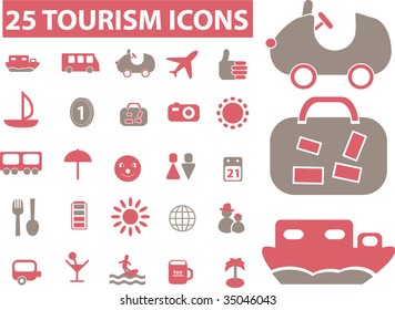 25 tourism icons. vector