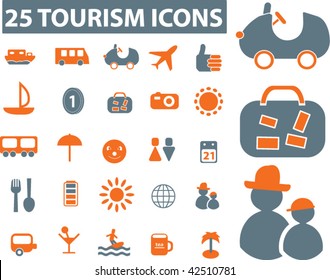 25 Tourismussymbole. Vektorgrafik