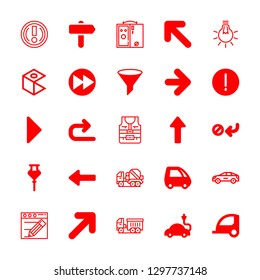 25 traffic icons with trailer and content in this set