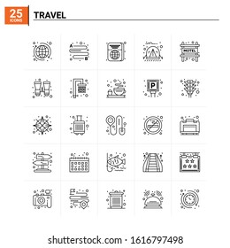25 Travel icon set. vector background
