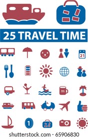25 travel time signs. vector