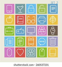 25 Trendy Thin Icons 