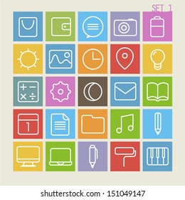 25 Trendy Thin Icons Set 1
