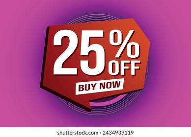 25% veinticinco por ciento de descuento comprar ahora poster banner diseño gráfico icono símbolo de logo símbolo de sitio web de redes sociales cupón

