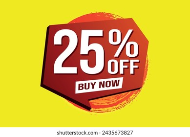 25% twenty five percent off buy now poster banner graphic design icon logo sign symbol social media website coupon

