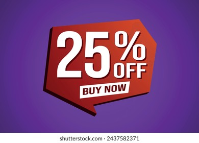 25% veinticinco por ciento de descuento comprar ahora poster banner diseño gráfico icono símbolo de logo símbolo de sitio web de redes sociales cupón

