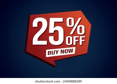 25% twenty five percent off buy now poster banner graphic design icon logo sign symbol social media website coupon

