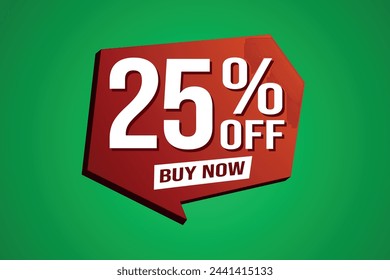 25% twenty five percent off buy now poster banner graphic design icon logo sign symbol social media website coupon

