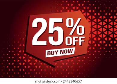25% veinticinco por ciento de descuento comprar ahora poster banner diseño gráfico icono símbolo de logo símbolo de sitio web de redes sociales cupón

