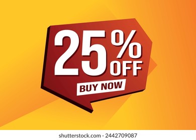 25% twenty five percent off buy now poster banner graphic design icon logo sign symbol social media website coupon

