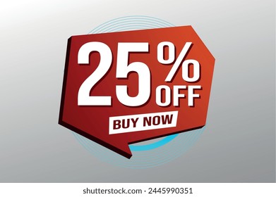 25% twenty five percent off buy now poster banner graphic design icon logo sign symbol social media website coupon

