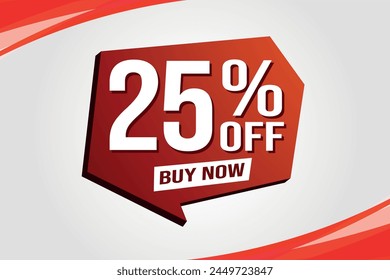 25% twenty five percent off buy now poster banner graphic design icon logo sign symbol social media website coupon

