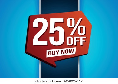 25% veinticinco por ciento de descuento comprar ahora Anuncio de póster Diseño gráfico de Sitio web símbolo de logotipo símbolo de medios sociales símbolo de Cupón

