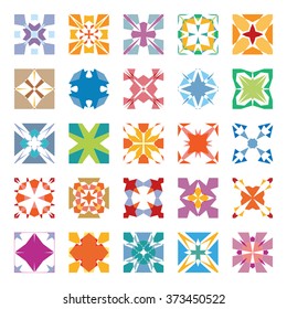 25 Universal different vector seamless patterns. Endless texture for wallpaper, pattern fills, web page background, surface textures. Set of colorful geometric ornaments, isolated design elements.