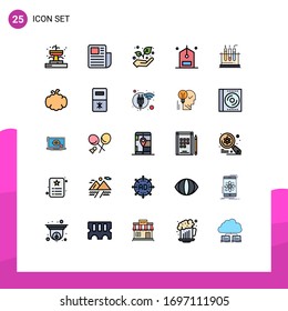 25 Universal Filled line Flat Color Signs Symbols of test; e; eco; discount; commerce Editable Vector Design Elements