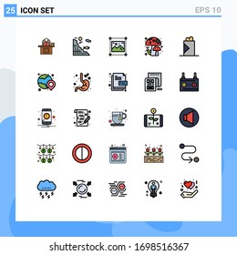 25 Universal Filled line Flat Colors Set for Web and Mobile Applications autumn; graphics; water; graphic; design Editable Vector Design Elements