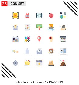 25 Universal Flat Color Signs Symbols of planet; fashion; sport; dressmaker; interface Editable Vector Design Elements