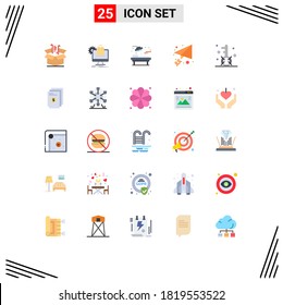 25 Universal Flat Color Signs Symbols of engine; message; services; email; room Editable Vector Design Elements