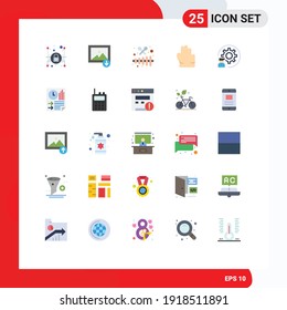 25 Universal Flat Color Signs Symbols of bars; process; xylophone; development; coding Editable Vector Design Elements