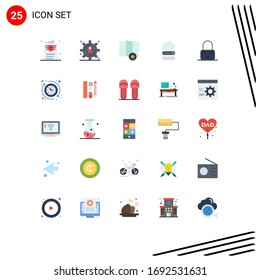 25 Universal Flat Colors Set for Web and Mobile Applications parental; lock; place; control; data Editable Vector Design Elements