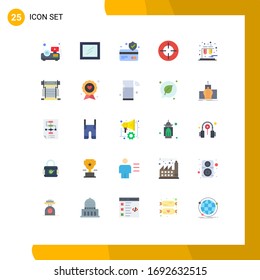 25 Universal Flat Colors Set for Web and Mobile Applications cooling; computer; crosshair; tubes; chemistry Editable Vector Design Elements