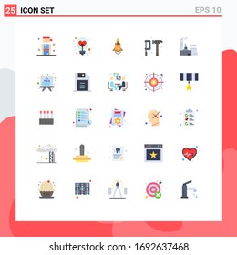 25 Universal Flat Colors Set for Web and Mobile Applications hammer; engineer; idea; construction; promote Editable Vector Design Elements