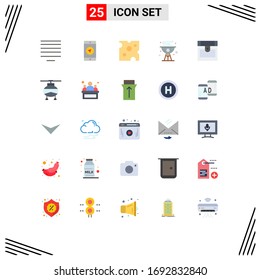 25 Universal Flat Colors Set for Web and Mobile Applications pirate; summer; drink; grill; cook Editable Vector Design Elements