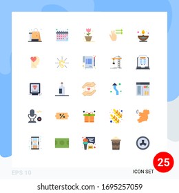 25 Universal Flat Colors Set for Web and Mobile Applications flame; right; time; gesture; spring Editable Vector Design Elements